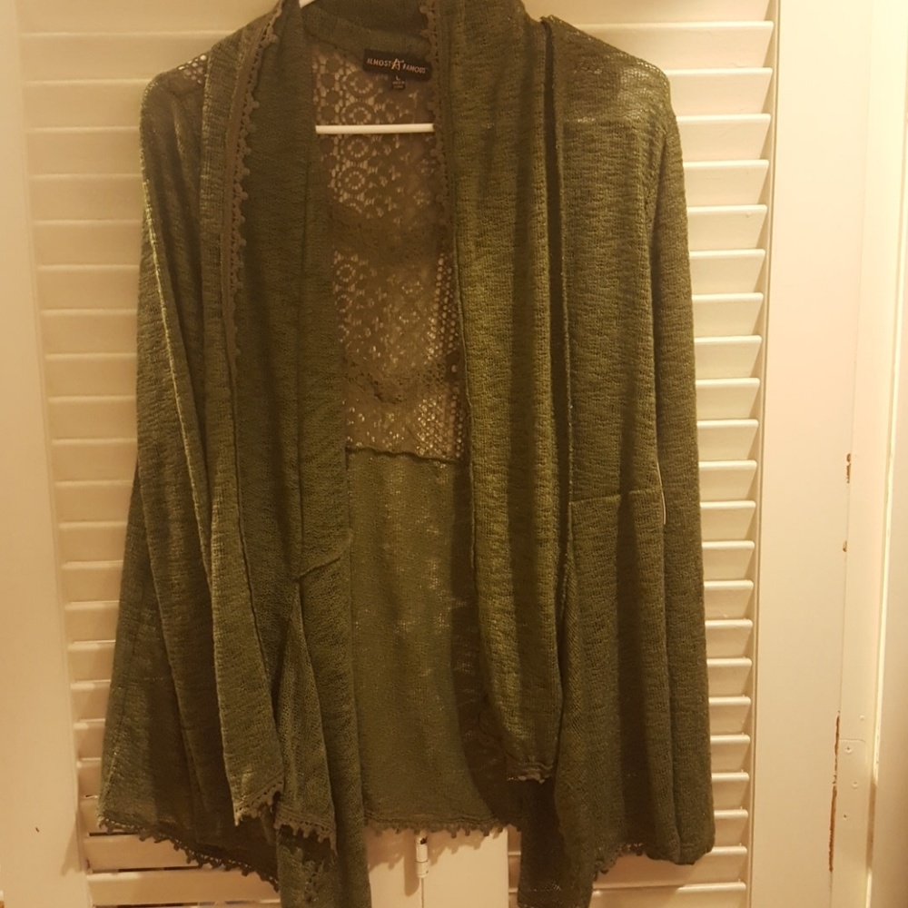 Olive green cardigan